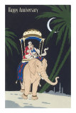 Happy Anniversary, Couple Riding Elephant