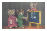 Dressed Kittens at School
