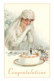 Congratulations, Bride with Cake