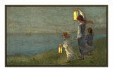 Buy Children Signaling with Lanterns at AllPosters.com