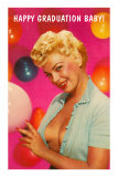 Happy Graduation Baby, Blonde with Balloons