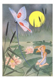 Girl on Lily Pad Watching Butterfly