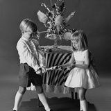 Children Pulling a Christmas Cracker, 1962