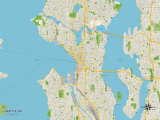 Buy Political Map of Seattle, WA at AllPosters.com