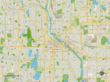 Buy Political Map of Minneapolis, MN at AllPosters.com