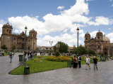 Tourists at a Town Square, Cuzco, Cusco Province, Cusco Region, Peru