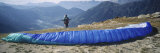 Paraglider Preparing to Start, Mont Blanc, Chamonix, Haute-Savoie, Rhone-Alpes, France