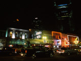 Buildings Lit Up at Night, Honky Tonk Row, Nashville, Davidson County, Tennessee, USA
