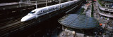 300 Series Shinkansen Train Leaving Railroad Station, Tokyo Prefecture, Kanto Region, Honshu, Japan