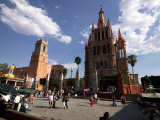 Tourists in Front of La Parroquia De San Miguel Arcangel Church, San Miguel De Allende, Mexico