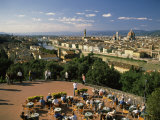 View of People at a Restaurant, Florence, Tuscany, Italy