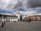 Tourists at a Town Square, Plaza De Santo Domingo, Quito, Ecuador
