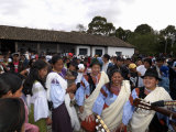 Indian Women Dancing at Private San Juan Feast, Hacienda Zuleta, Otavalo, Ecuador