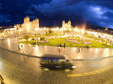 View of Tourists at a Town Square, Cuzco, Cusco Province, Peru