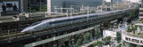 300 Series Shinkansen Train Leaving Railroad Station, Tokyo Prefecture, Kanto Region, Honshu, Japan