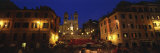 Buildings Lit Up at Night in a City, Spanish Steps, Trinita Dei Monti, Rome, Italy