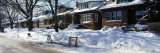 Snow Covered Bungalows in a Row, Reserved Parking Spaces on the Street, Chicago, Illinois, USA
