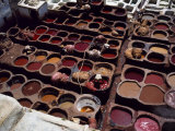 Workers in the Dyeing Pits of a Leather Tannery, Fez, Morocco