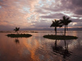 Burma, Lake Inle, Sunset over Lake Inle Which Is Picturesquely Sheltered by Mountains Rising to 1, 