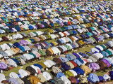 Gathering of Muslim Men Pray to Allah, End of Muslim Holy Month of Ramadan, Mali
