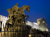 Statue of Saladin Stands in Front of the Citadel, Damascus, Syria