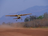 Lower Zambezi National Park, Bush Plane Taking Off from Royal Livingstone Airstrip, Zambia