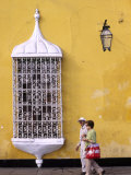 Couple Pass a Colonial Mansion on the Plaza De Armas in Trujillo, Peru