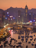 Hong Kong, Hong Kong Island, Causeway Bay View across Harbour to Victoria Peak, China