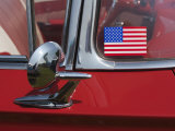 Buy Massachusetts, Cape Ann, Gloucester, Antique Car Show, US Flag Sticker on Windshield of Red Car at AllPosters.com