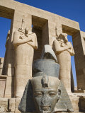 Headless Statues of Ramses Ii Line the Courtyard at the Entrance to the Ramesseum, Luxor, Egypt