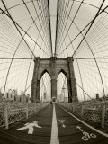 New York City, Manhattan, Brooklyn Bridge at Dawn, USA