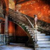 Staircase in the Old Building/ Entrance to La Guarida Restaurant, Havana, Cuba, Caribbean Photographic Print
