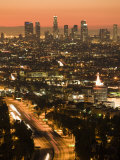California, Los Angeles, Downtown and Hollywood Freeway 101 from Hollywood Bowl Overlook, USA