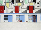 Beach Huts on Tolcarne Beach, Newquay, Cornwall, England