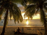Buy South Pacific, Fiji, Kadavu, Conservation Volunteers Watching the Sunset at AllPosters.com