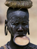 Woman of the Mursi Tribe, Her Clay Lip Plate Shows That She Is Married, Ethiopia