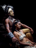 Rapanui Man and Woman, Singa Miguel Angel and Uri Francesca Avaka, in Costume at Te Pahu Caves