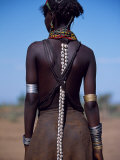 Buy Young Dassanech Girl Wears Hair Partially Braided, Coated in Animal Fat and Ochre, Ethiopia at AllPosters.com