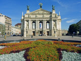 Floral Feature Outside the Lviv Theater of Opera and Ballet, Named after I,Franko