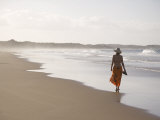 Young Woman on Tofo Beach Near Inhambane in Southern Mozambique