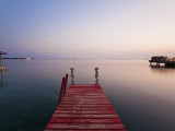 Buy Bay Islands, Utila, Red Jetty at Sunset, Honduras at AllPosters.com