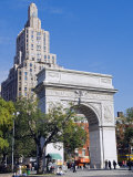 Washington Arch Stands in Washington Place with Backdrop of High Rise Buildings, Greenwich Village