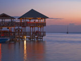 Buy Bay Islands, Roatan, West End, Fosters Bar and Restaurant at Sunset, Honduras at AllPosters.com