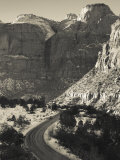 Utah, Virgin, Traffic on the Zion-Mt, Carmel Highway, Winter, USA