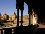 Elegant Facade of Plaza De Espana, Seville, Andalucia, Spain