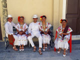 Members of a Folklore Dance Group Waiting to Perform, Merida, Yucatan State