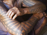 Luzon Island, Liglig Headhunters Village - Old Woman with Traditional Tattoo on Hands, Philippines