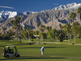 California, Palm Springs, Desert Princess Golf Course and Mountains, Winter, USA