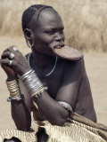 Buy Mursi Woman Wearing a Large Clay Lip Plate, Omo Delta, Ethiopia at AllPosters.com