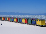 Victorian-Style Bathing Boxes on the Beach, Western Cape, South Africa